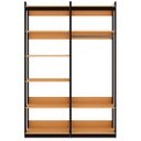 Ver imagem 1 de Closet Guarda Roupa Modulado 2 Peças 1 Cabid. Freijó/preto