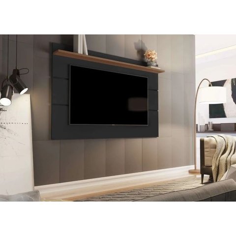 Painel Suspenso Flutuante Home Tv até 72 Polegadas Prateleira Superior Vivare New 1.80:black/freijó