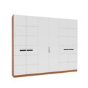 Ver imagem 2 de Guarda-roupa Casal Lisboa 6 Portas 4 Gavetas Freijó/branco - Politorno