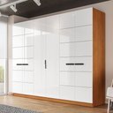 Ver imagem 1 de Guarda-roupa Casal Lisboa 6 Portas 4 Gavetas Freijó/branco - Politorno