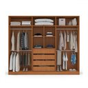 Ver imagem 3 de Guarda-roupa Casal Lisboa 6 Portas 4 Gavetas Freijó/branco - Politorno