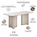 Ver imagem 5 de Mesa de Jantar 6 Lugares Retangular Tampo com Vidro 180cm Monet D05 Off White - Lyam Decor
