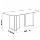 Ver imagem 6 de Mesa de Jantar 6 Lugares Retangular Tampo com Vidro 180cm Monet D05 Off White - Lyam Decor