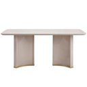 Ver mais imagens de Mesa de Jantar 6 Lugares Retangular Tampo com Vidro 180cm Monet D05 Off White - Lyam Decor