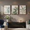 Kit 3 Quadros Folhagem Costela de Adão Botânico com Moldura:tabaco - 2