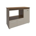 Ver imagem 1 de Balcão Armário Gabinete de Cozinha para Microondas e Forno Elétrico 3 Portas Lilian Mobília