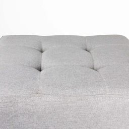 Puff Quadrado Estilo Industrial Alto para Sala em Linho - Bege Claro - 6 Puff Quadrado Estilo Industrial Alto para Sala em Linho - Bege Claro - 6