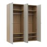 Guarda-Roupa 2 Módulos 4 Portas 6 Prateleiras Frame CabeCasa MadeiraOriginals - 11