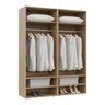Guarda-Roupa 2 Módulos 4 Portas 6 Prateleiras Frame CabeCasa MadeiraOriginals - 12