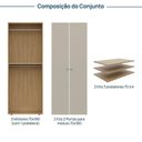 Ver imagem 3 de Guarda-Roupa 2 Módulos 4 Portas 6 Prateleiras Frame CabeCasa MadeiraOriginals
