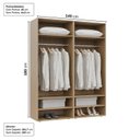 Ver imagem 4 de Guarda-Roupa 2 Módulos 4 Portas 6 Prateleiras Frame CabeCasa MadeiraOriginals