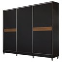 Ver imagem 2 de Guarda-Roupa Casal 100% MDF com Pés 3 Portas Preto Malta Madesa