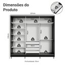 Ver imagem 3 de Guarda-Roupa Casal 100% MDF com Pés 3 Portas Preto Malta Madesa