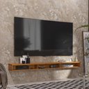 Ver imagem 1 de Rack Suspenso 3 Nichos 200 Cm Tv até 80 Polegadas Design Moderno e Funcional P/ Sala e Quarto