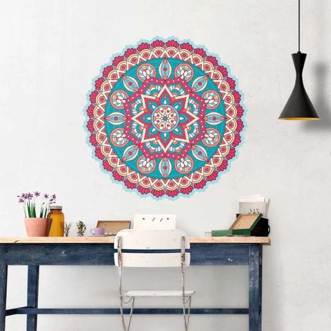 Adesivo de Parede New Mandala 18 Arte Destaque 0,75 X 0,75 Metros