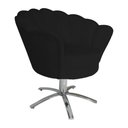 Ver imagem 3 de Poltrona Estofada Decorativa 1 Lugar Base Giratória de Metal Pétala Suede Preto - LM DECOR