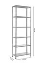 Ver imagem 1 de Estante / Armario de Aço 30cm 6 Bandejas Cinza Suporta 120kg