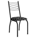 Ver imagem 2 de Kit 6 Cadeiras Aço Carbono Tubular Metálica Acabamento D-25 Luana Preto/preto Flor