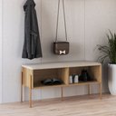 Ver imagem 1 de Sapateira Banco Bárbara Estofada 93cm Pé Metal Asn 28968 Boho Naturart