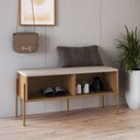 Ver imagem 3 de Sapateira Banco Bárbara Estofada 93cm Pé Metal Asn 28968 Boho Naturart