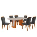 Ver imagem 2 de Mesa de Jantar Carolina Tampo 180cm MDF com Vidro Canto Copo e 6 Cadeiras Melissa