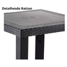 Mesa Quadrada Rattan Montavel Preta Plastico Plasnew - 6