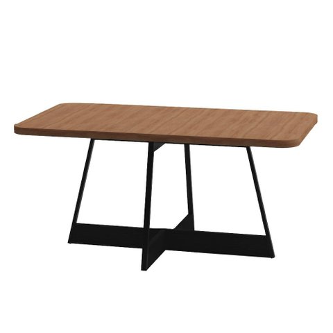Mesa de Jantar Átria Retangular 6 Lugares 160x90cm Nogal Pre Cor:nogal com Preto