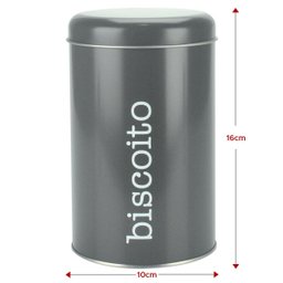Kit 3 Latas Metal Porta Mantimentos Biscoito, Café e Açúcar - 5