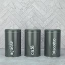 Ver imagem 2 de Kit 3 Latas Metal Porta Mantimentos Biscoito, Café e Açúcar
