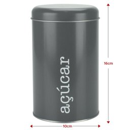 Kit 3 Latas Metal Porta Mantimentos Biscoito, Café e Açúcar - 3