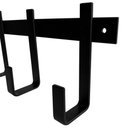 Ver imagem 3 de Kit 5 Cabideiros de Parede com 5 Ganchos em Aço Preto para Pendurar Roupas Mochilas Bolsas Guarda