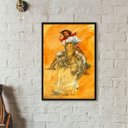 Ver imagem 2 de Quadro Decorativo Umbanda Boiadeiro 24x18cm - com Vidro:madeira Preta