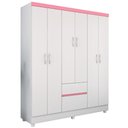 Ver imagem 1 de Guarda Roupa Casal Flex 6 Portas 2 Gavetas Flash II D02 Branco/Rosa/Branco - Mpozenato