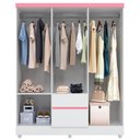 Ver imagem 3 de Guarda Roupa Casal Flex 6 Portas 2 Gavetas Flash II D02 Branco/Rosa/Branco - Mpozenato