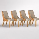 Ver imagem 1 de Kit 4 Cadeiras Maciça de Jantar Estofada Bella- Arbo Design