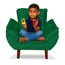 Ver imagem 1 de Mini Poltrona Cadeira Infantil de Criança Suede Verde Pés Palito