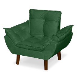 Mini Poltrona Cadeira Infantil de Criança Suede Verde  Pés Palito - 2