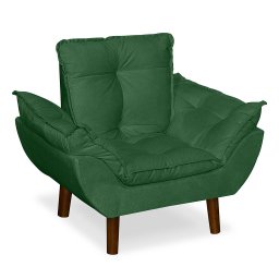 Mini Poltrona Cadeira Infantil de Criança Suede Verde  Pés Palito - 5