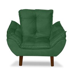 Mini Poltrona Cadeira Infantil de Criança Suede Verde  Pés Palito - 1