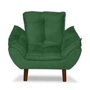 Mini Poltrona Cadeira Infantil de Criança Suede Verde  Pés Palito