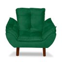 Ver imagem 2 de Mini Poltrona Cadeira Infantil de Criança Suede Verde Pés Palito