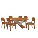 Ver imagem 2 de Mesa de Jantar Yasmin 180 Tampo Mdf Laminado Canto Copo e 6 Cadeiras Copper