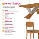 Ver imagem 7 de Mesa de Jantar Yasmin 180 Tampo Mdf Laminado Canto Copo e 6 Cadeiras Copper