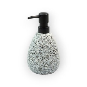 Porta Sabonete Liquido de Ceramica Granulado Cinza - Oikos