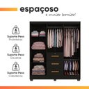 Ver imagem 7 de Guarda Roupas Casal 6 Portas 3 Gavetas com Chave Tami