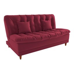 Sofá Cama 3 Lugares 1,85 Mts Duda Matrix Vinho - 1