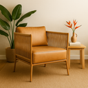 Ver imagem 1 de Poltrona Corda Náutica Marrom Ocre Sala Varanda Estar Hall