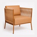 Ver imagem 2 de Poltrona Corda Náutica Marrom Ocre Sala Varanda Estar Hall