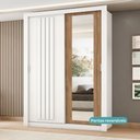 Ver imagem 4 de Guarda Roupa Solteiro 2 Portas Darvi Lux 2 Gavetas Carraro Ripado Branco