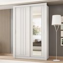 Ver imagem 1 de Guarda Roupa Solteiro 2 Portas Darvi Lux 2 Gavetas Carraro Ripado Branco